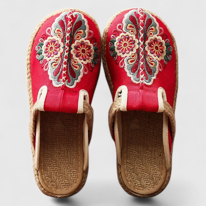Marousse Floral Mules for Women | Hand-Embroidered Comfort Slip-Ons