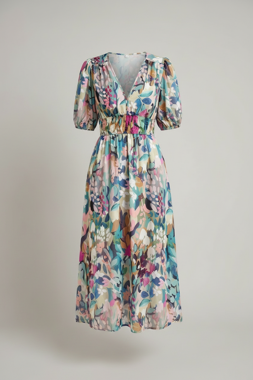 Merlin | Flattering Floral Midi Dress