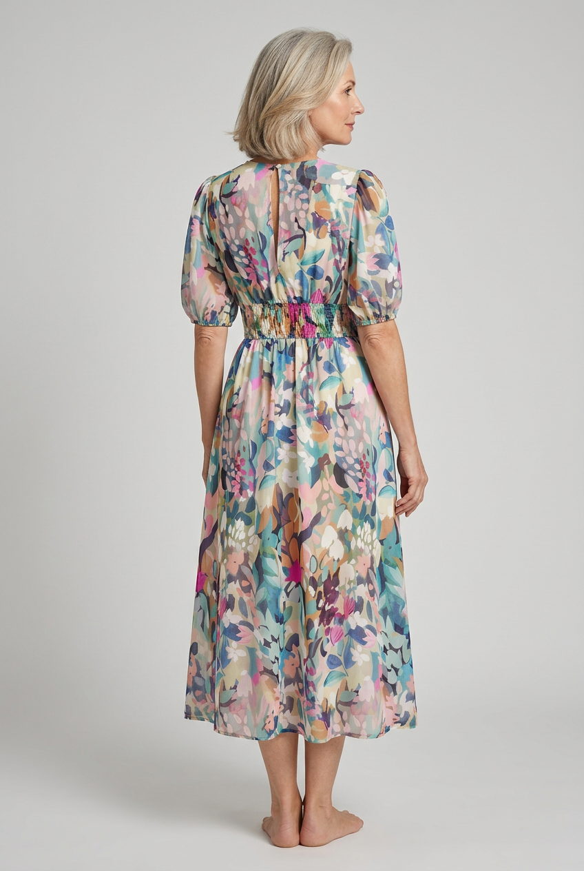 Merlin | Flattering Floral Midi Dress