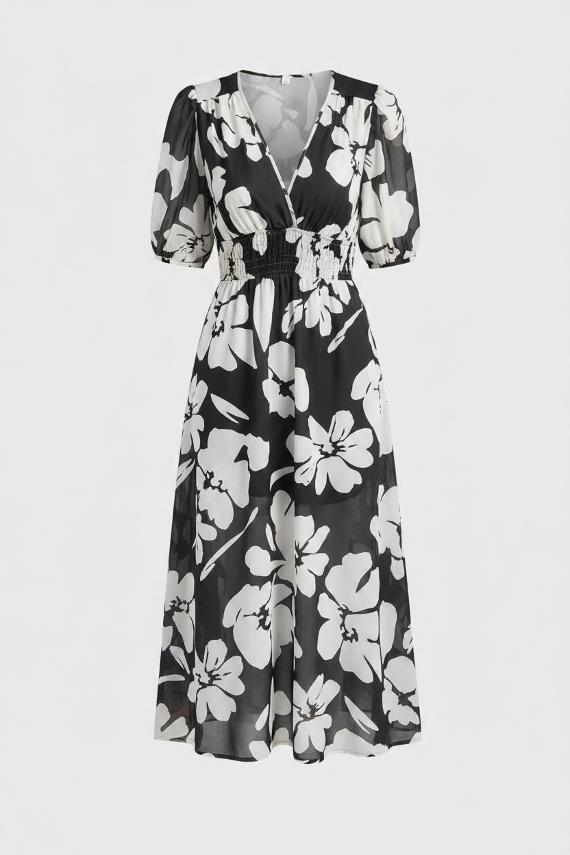 Merlin | Flattering Floral Midi Dress