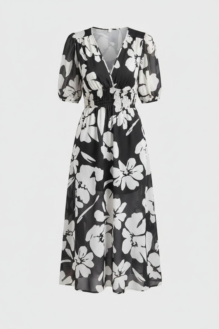 Merlin | Flattering Floral Midi Dress