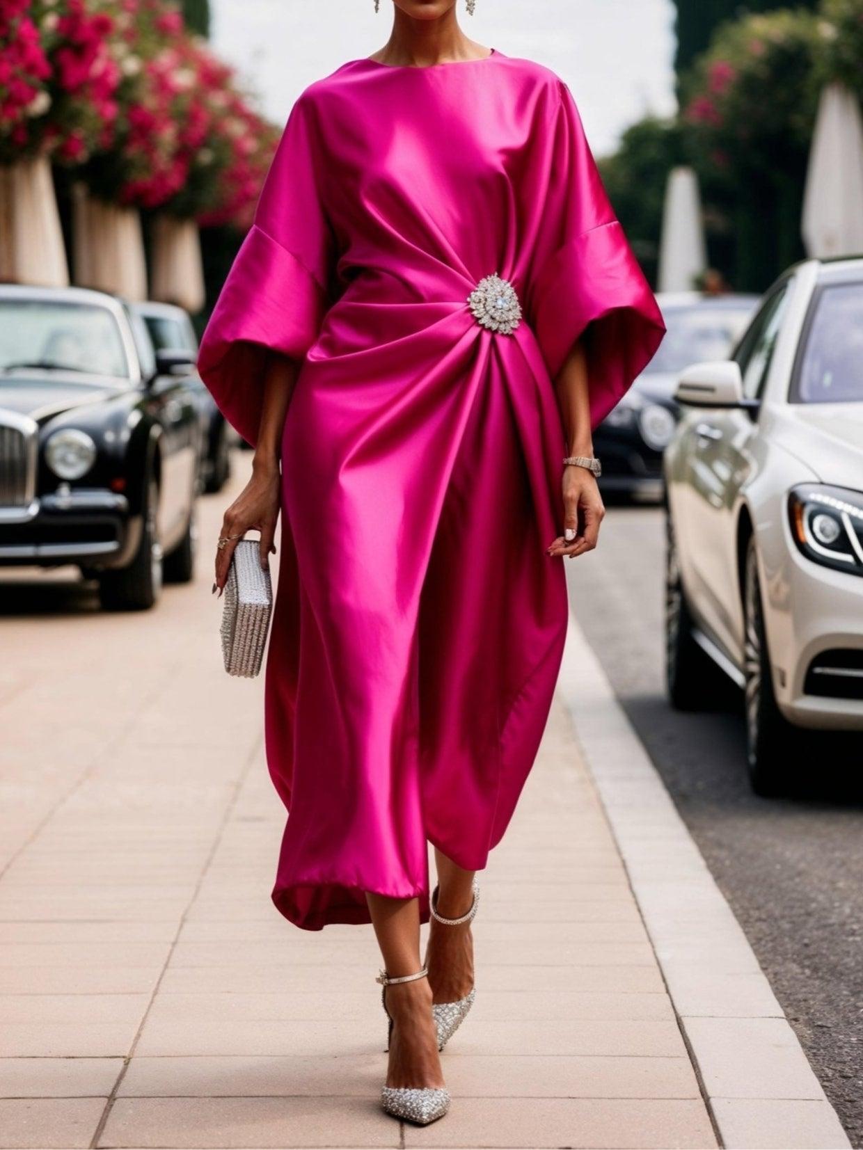 Isadora | Women's Shimmer Satin Maxi Dress