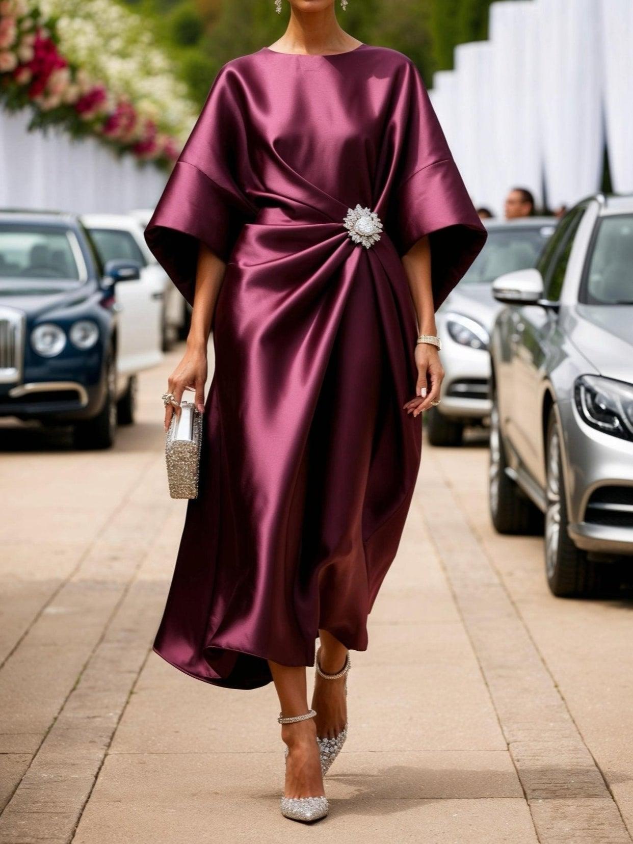 Isadora | Women's Shimmer Satin Maxi Dress