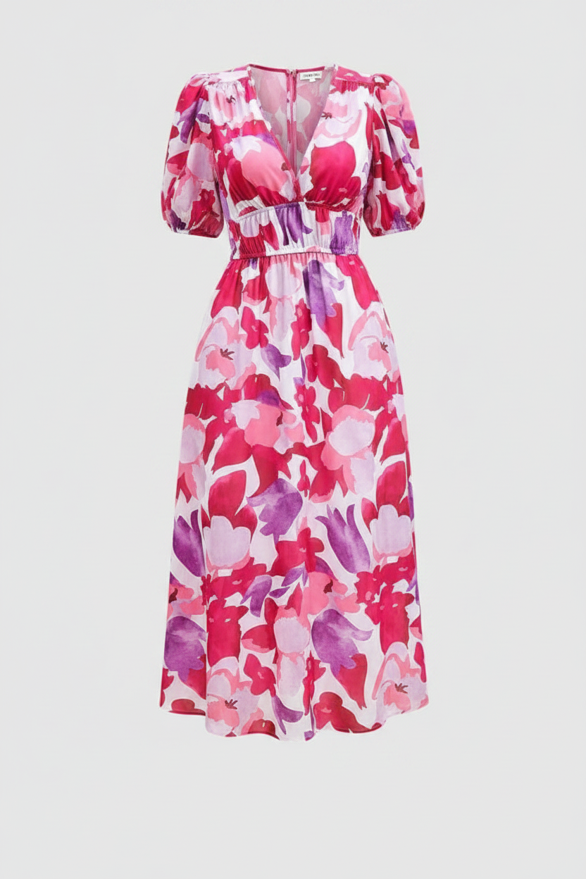 Merlin | Flattering Floral Midi Dress