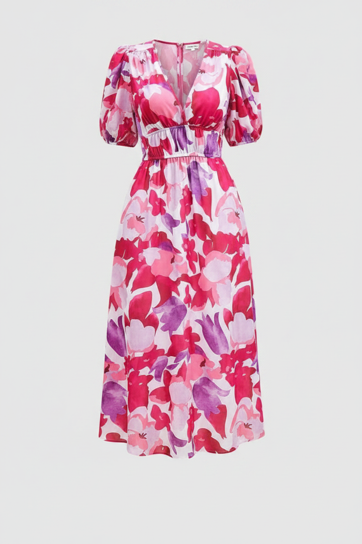 Merlin | Flattering Floral Midi Dress