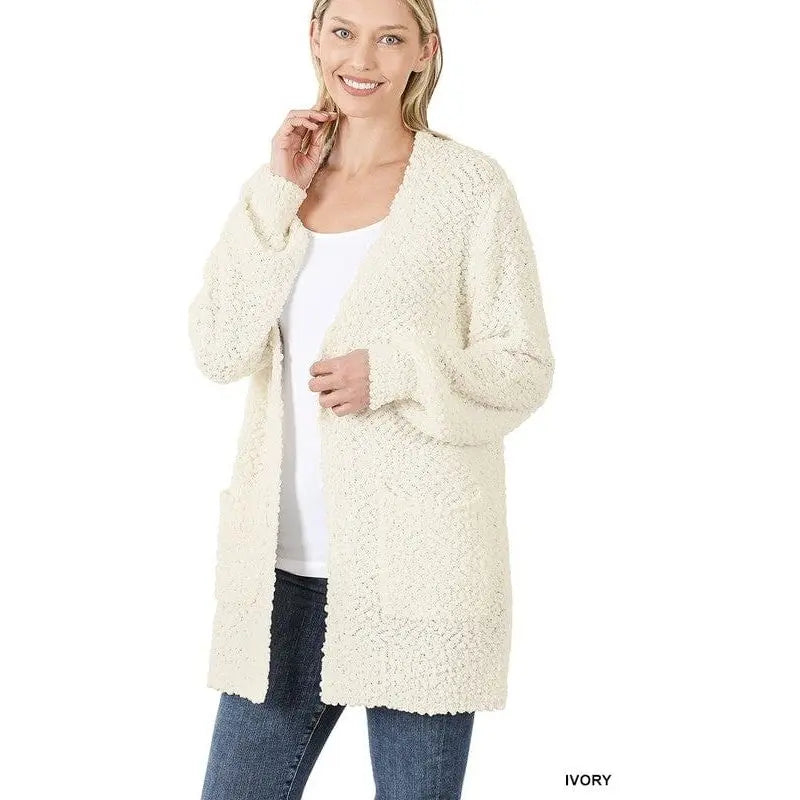Bianca | Women's Puff Sleeve Popcorn Cardigan