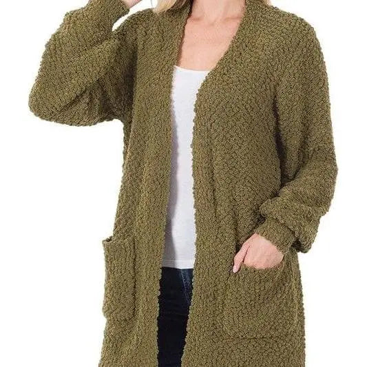 Bianca | Women's Puff Sleeve Popcorn Cardigan