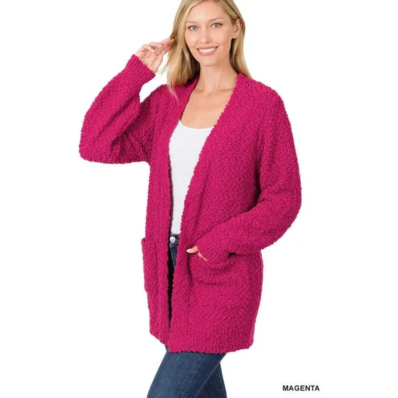 Bianca | Women's Puff Sleeve Popcorn Cardigan