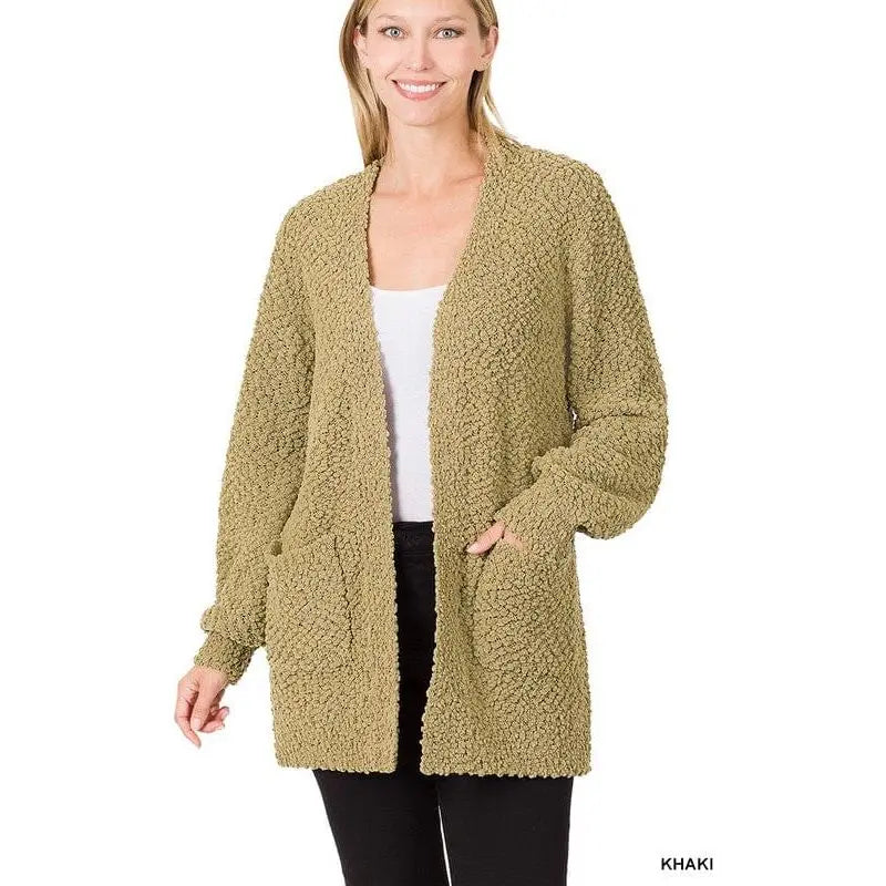 Bianca | Women's Puff Sleeve Popcorn Cardigan
