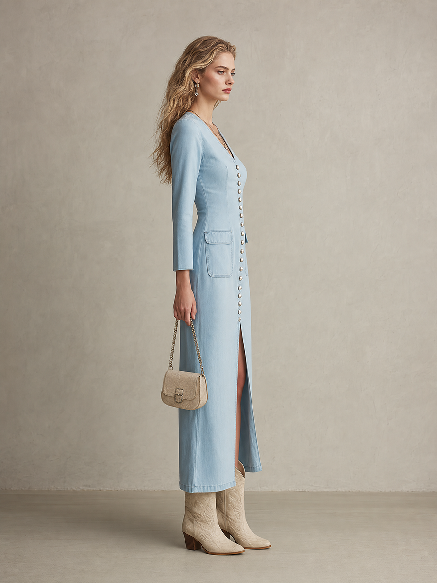 Marisol | Women's Denim Midi Dress