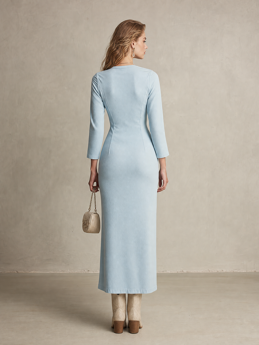 Marisol | Women's Denim Midi Dress