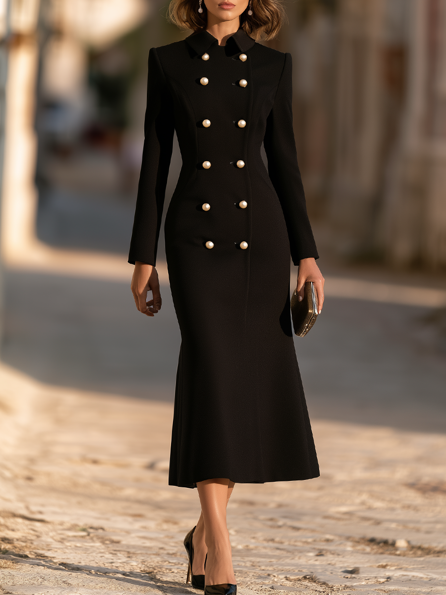 Odessa | Women's Double-Breasted Fishtail Midi Dress