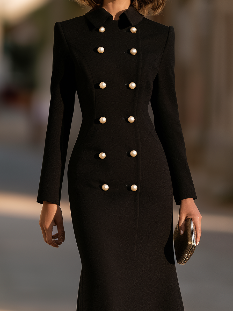 Odessa | Women's Double-Breasted Fishtail Midi Dress