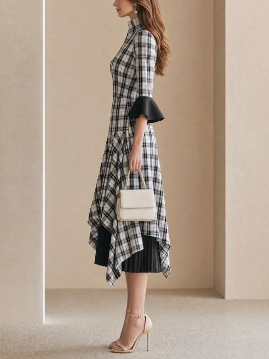 Odessa | Women's Plaid Pleated Shirt Dress