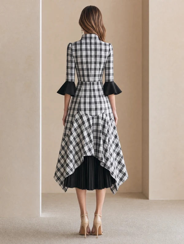 Odessa | Women's Plaid Pleated Shirt Dress