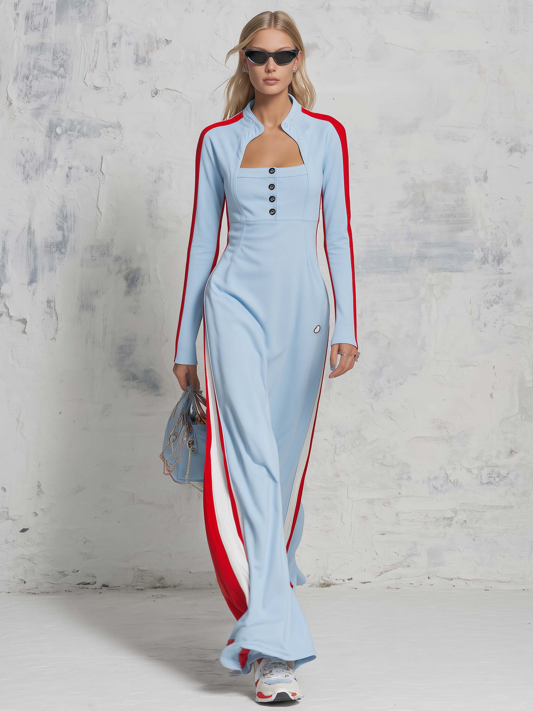 Odette | Women's Stand Collar Maxi Dress