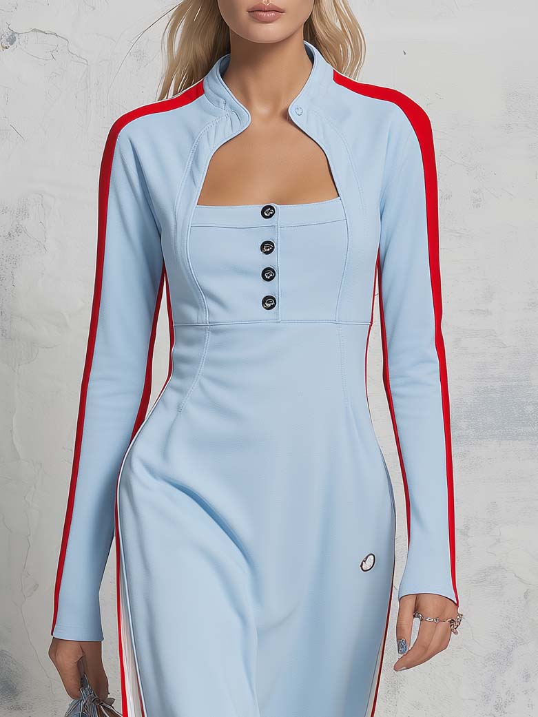 Odette | Women's Stand Collar Maxi Dress