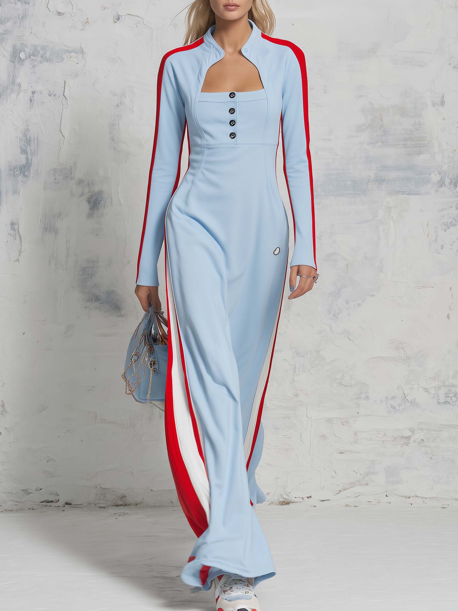 Odette | Women's Stand Collar Maxi Dress