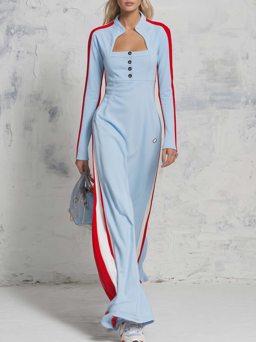Elsa | Women's Stand Collar Maxi Dress