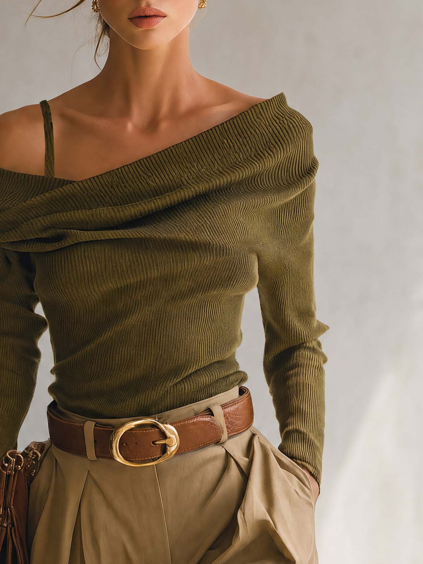 Marina | Women's Off-Shoulder Ribbed Knit Sweater