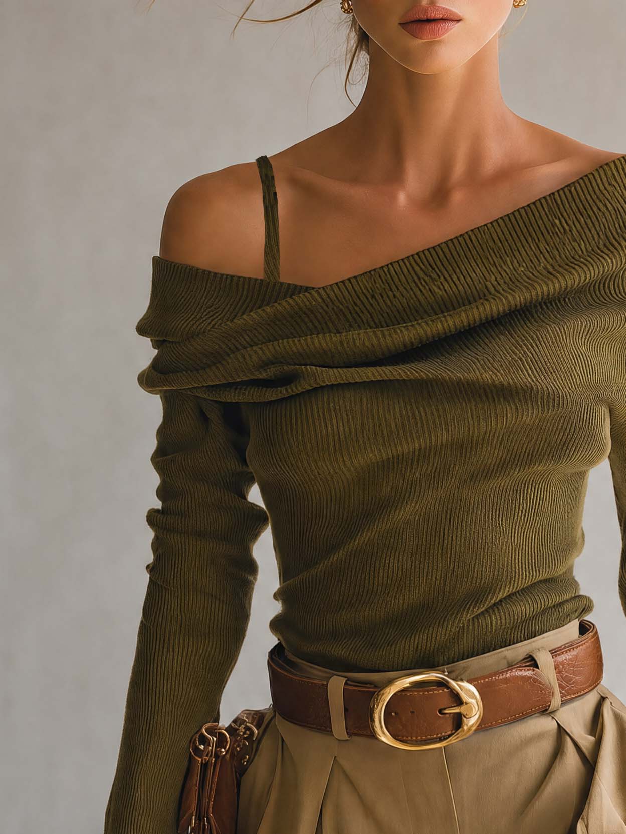 Marina | Women's Off-Shoulder Ribbed Knit Sweater