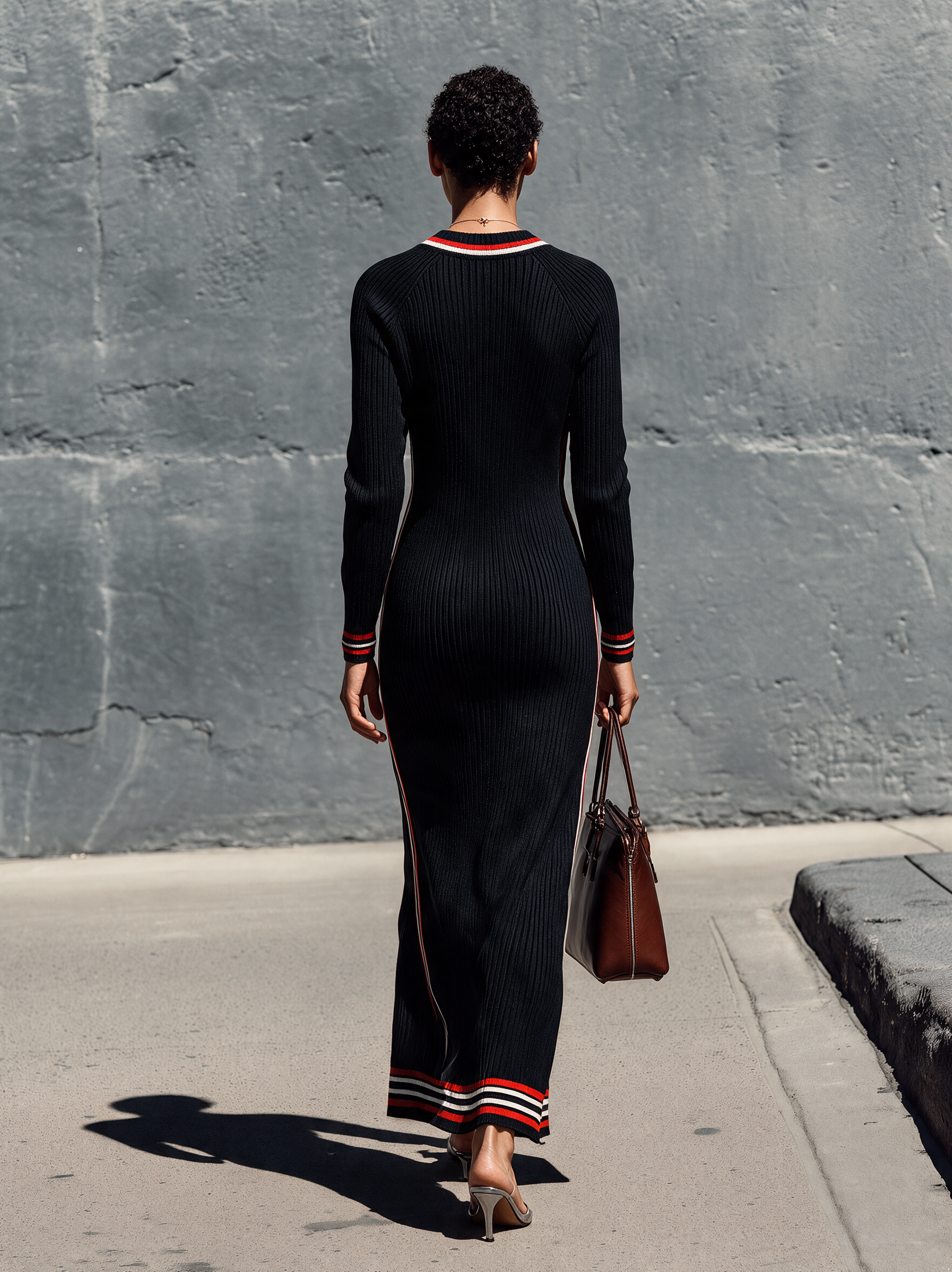 Marlowe | Women's V-Neck Knit Maxi Dress