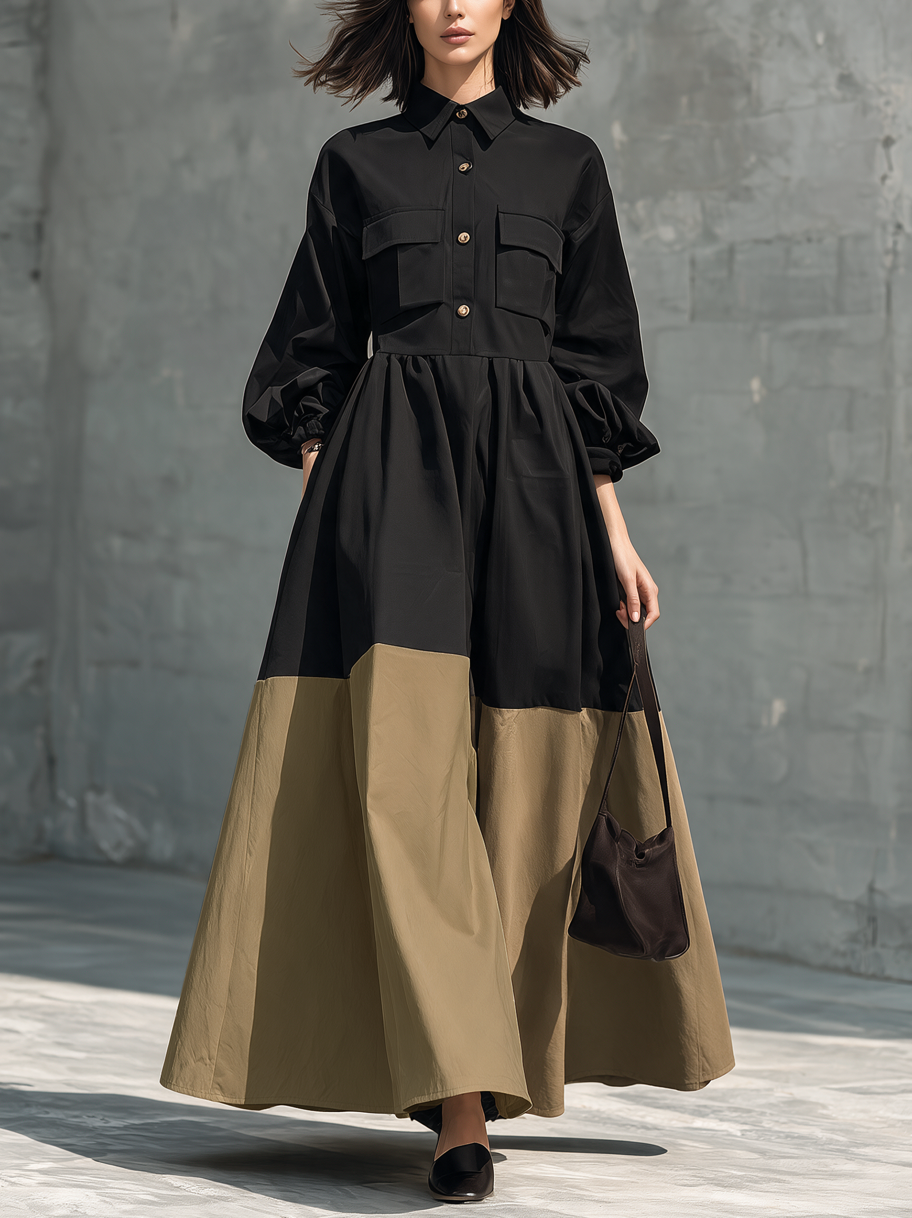 Marisol | Women's Color-Block Maxi Dress