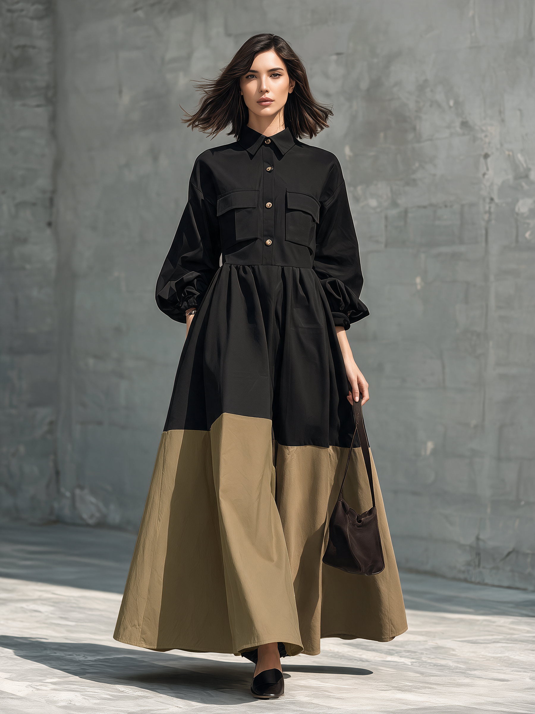 Marisol | Women's Color-Block Maxi Dress