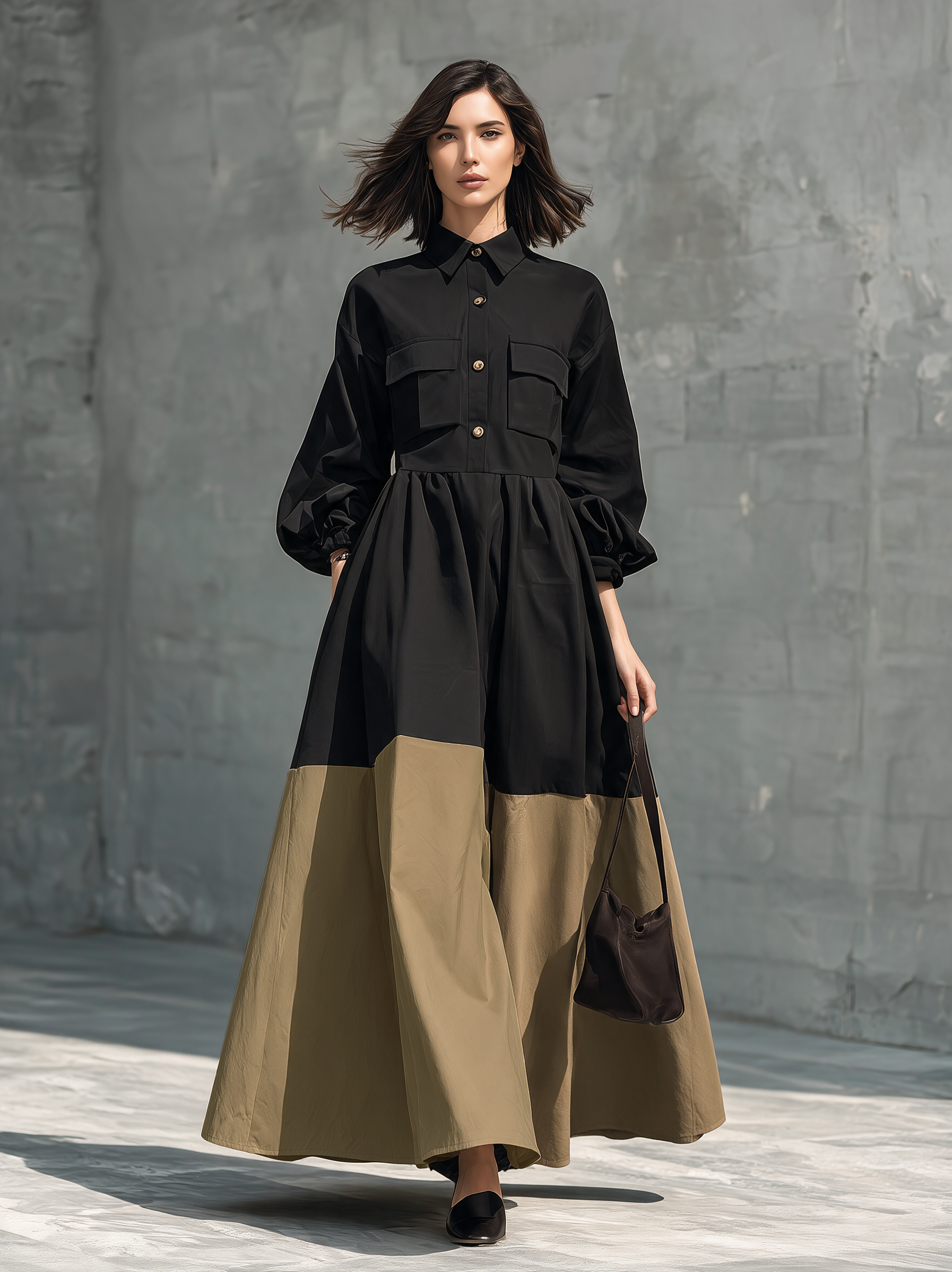 Marisol | Women's Color-Block Maxi Dress