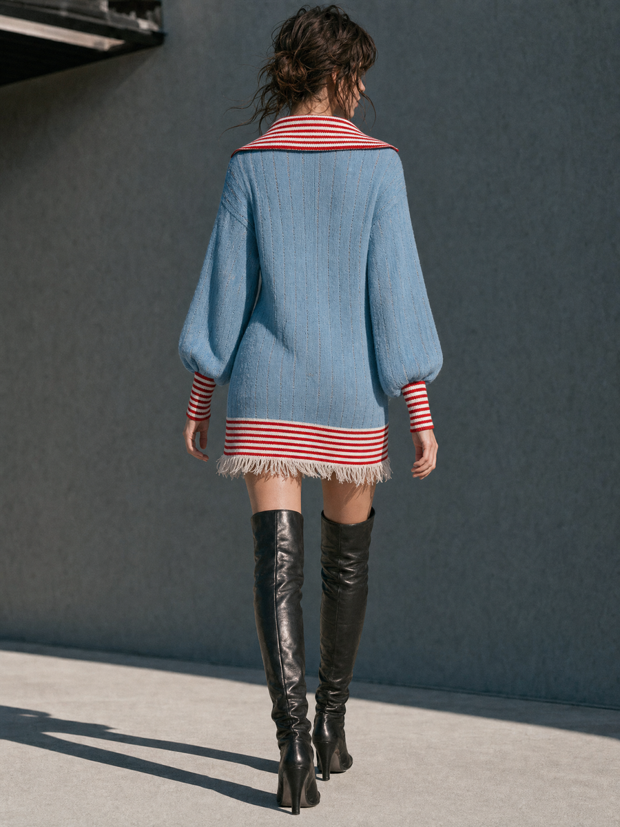 Marka | Women's Color-Block Striped Sweater Mini Dress
