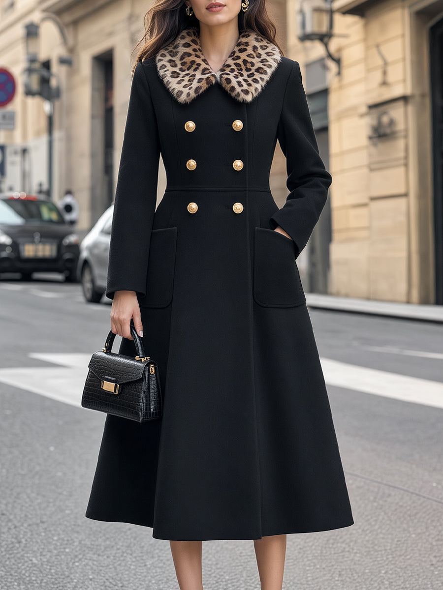 Adaline | Women's Faux Fur Collar Midi Coat