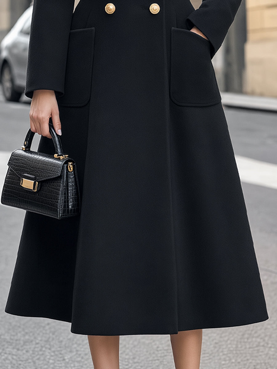 Adaline | Women's Faux Fur Collar Midi Coat