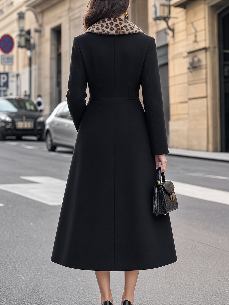 Adaline | Women's Faux Fur Collar Midi Coat