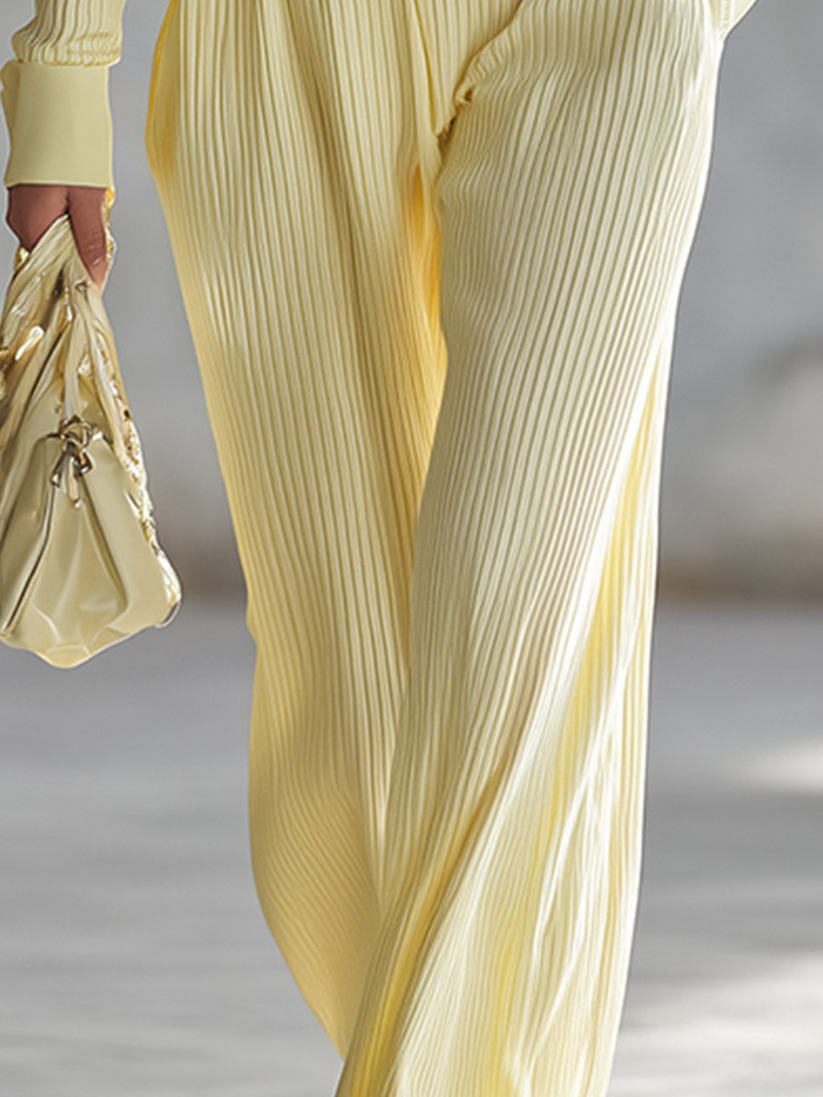 Marigold | Women's Button-up Top And Wide-Leg Trousers Set