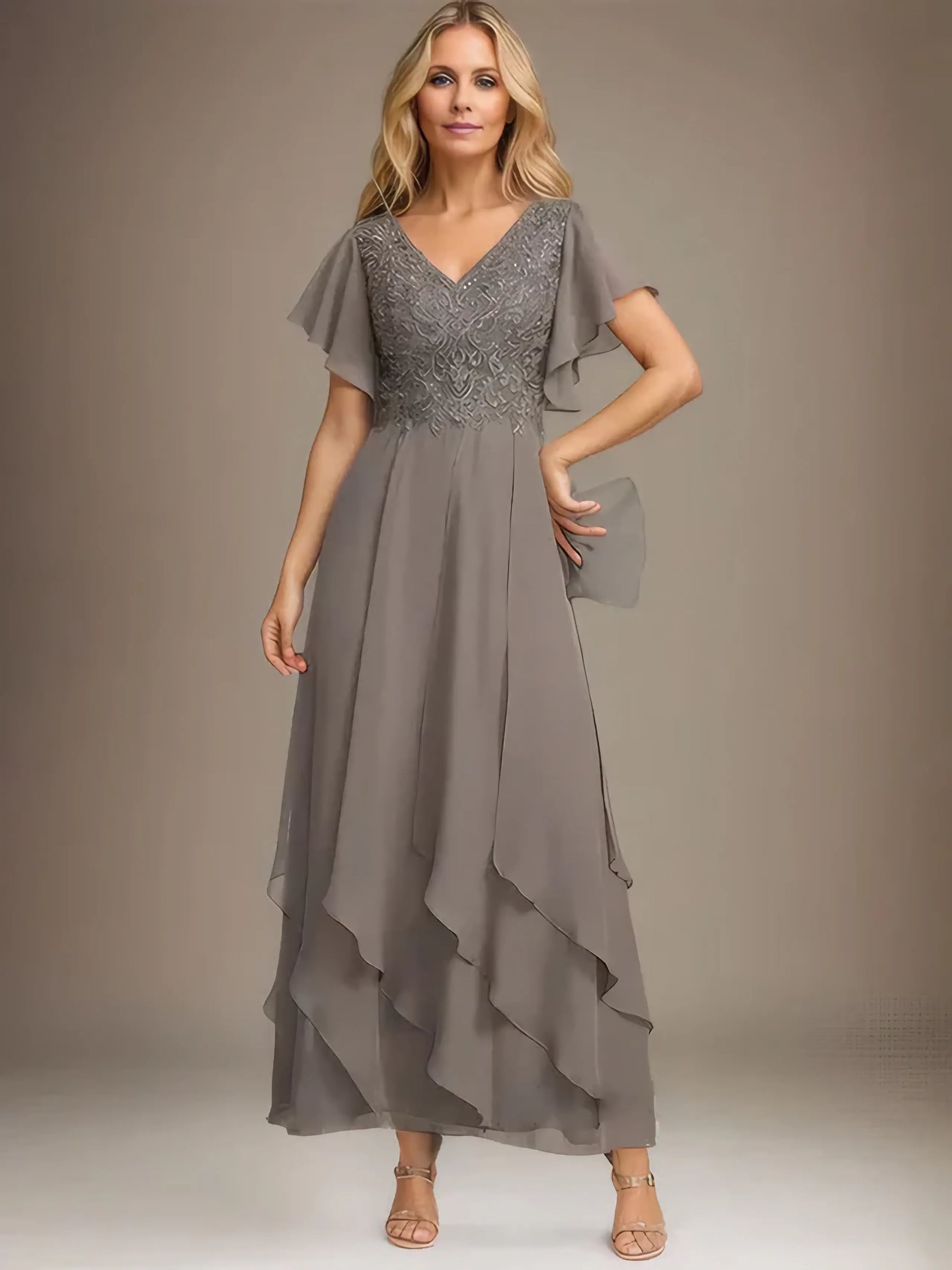 Adeline | Women's Lace Bodice A-Line Wedding Guest Dress