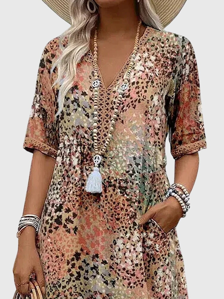 Calista | Women's Floral V-Neck Midi Dress