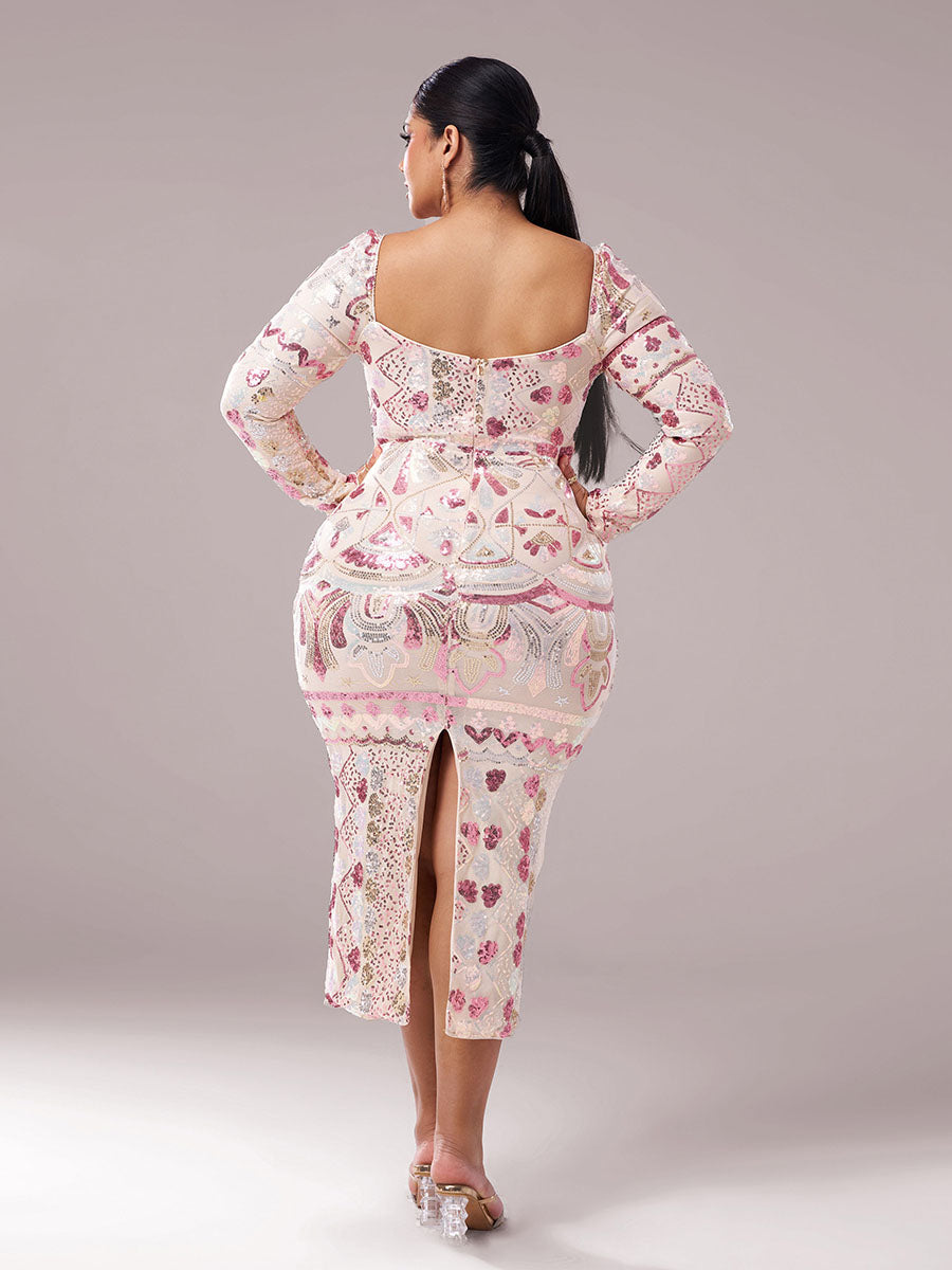 Serenity | Women's Sequin Split Midi Dress