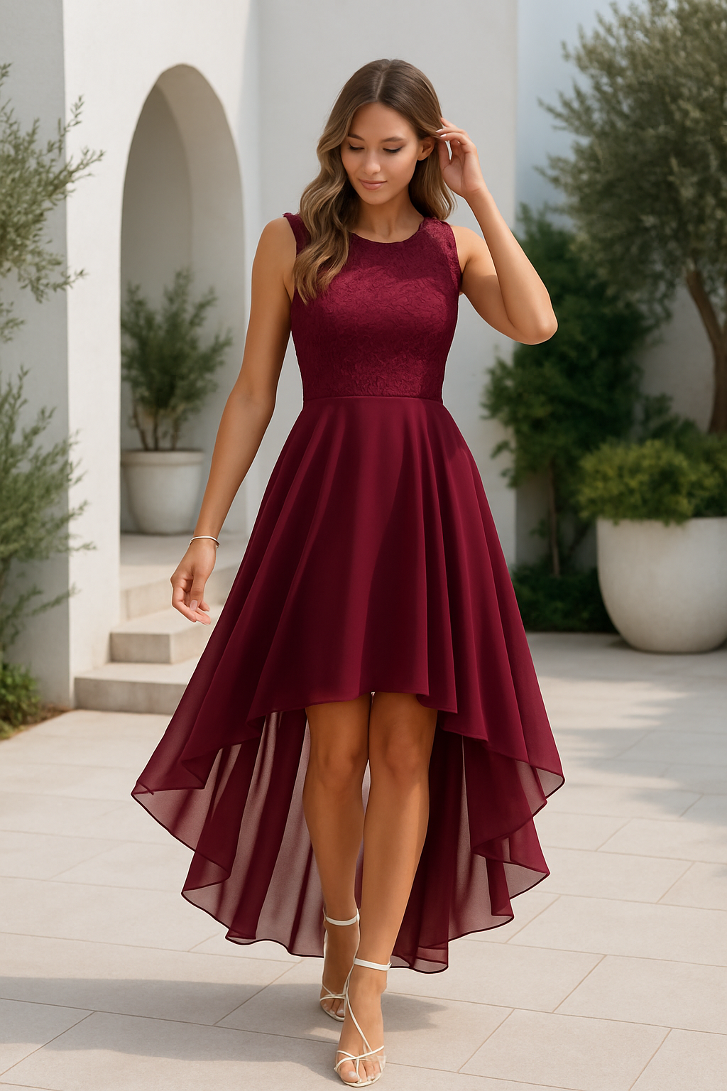 Alethea | Women's High-Low Lace Wedding Guest Dress