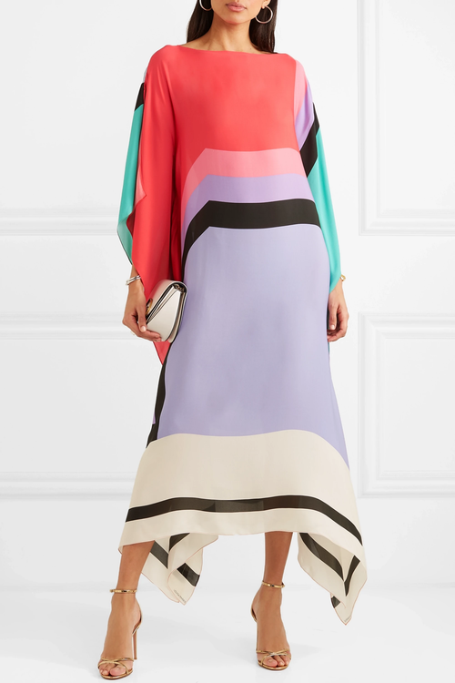 Aria | Women's Caftan Dress Geometric Print Batwing Sleeve Maxi Dress