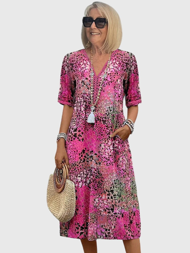Calista | Women's Floral V-Neck Midi Dress