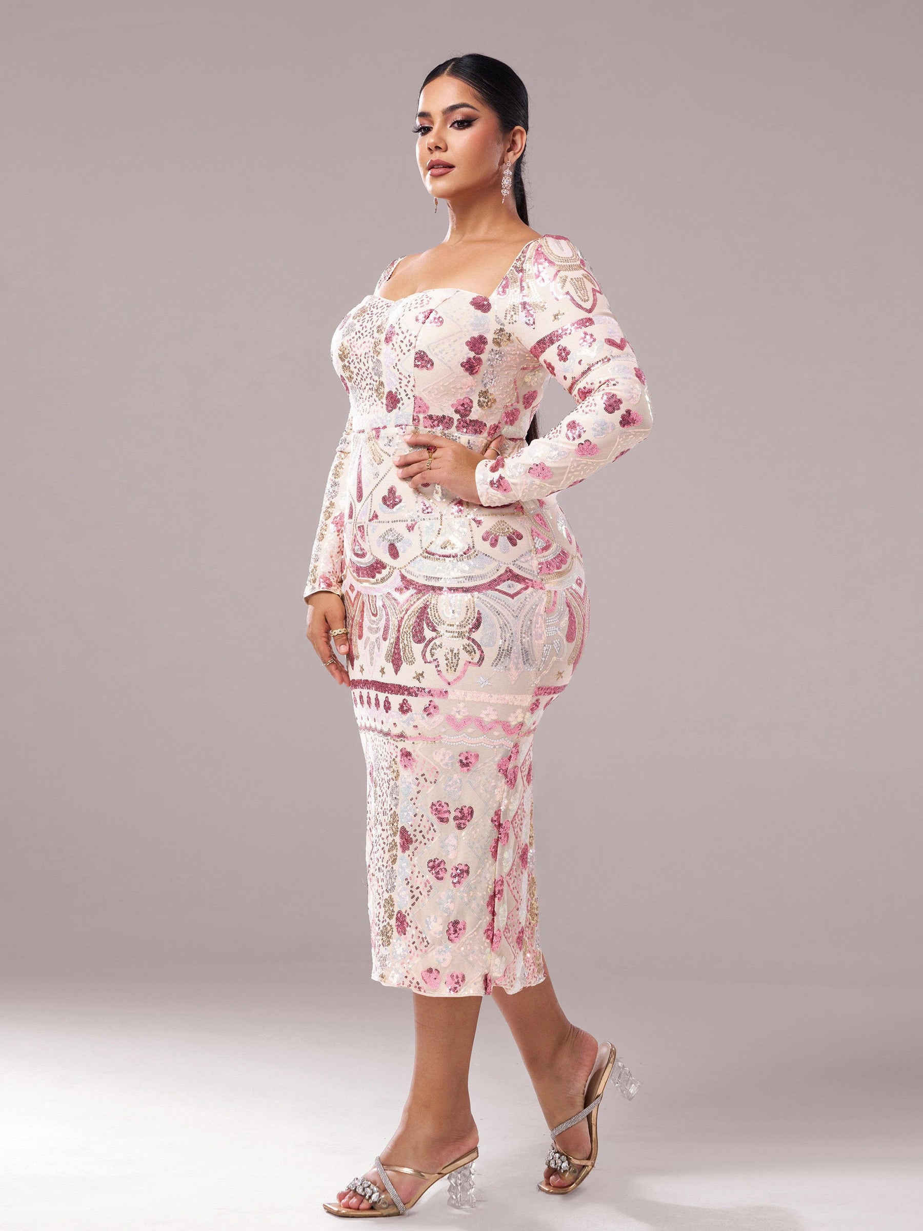 Serenity | Women's Sequin Split Midi Dress