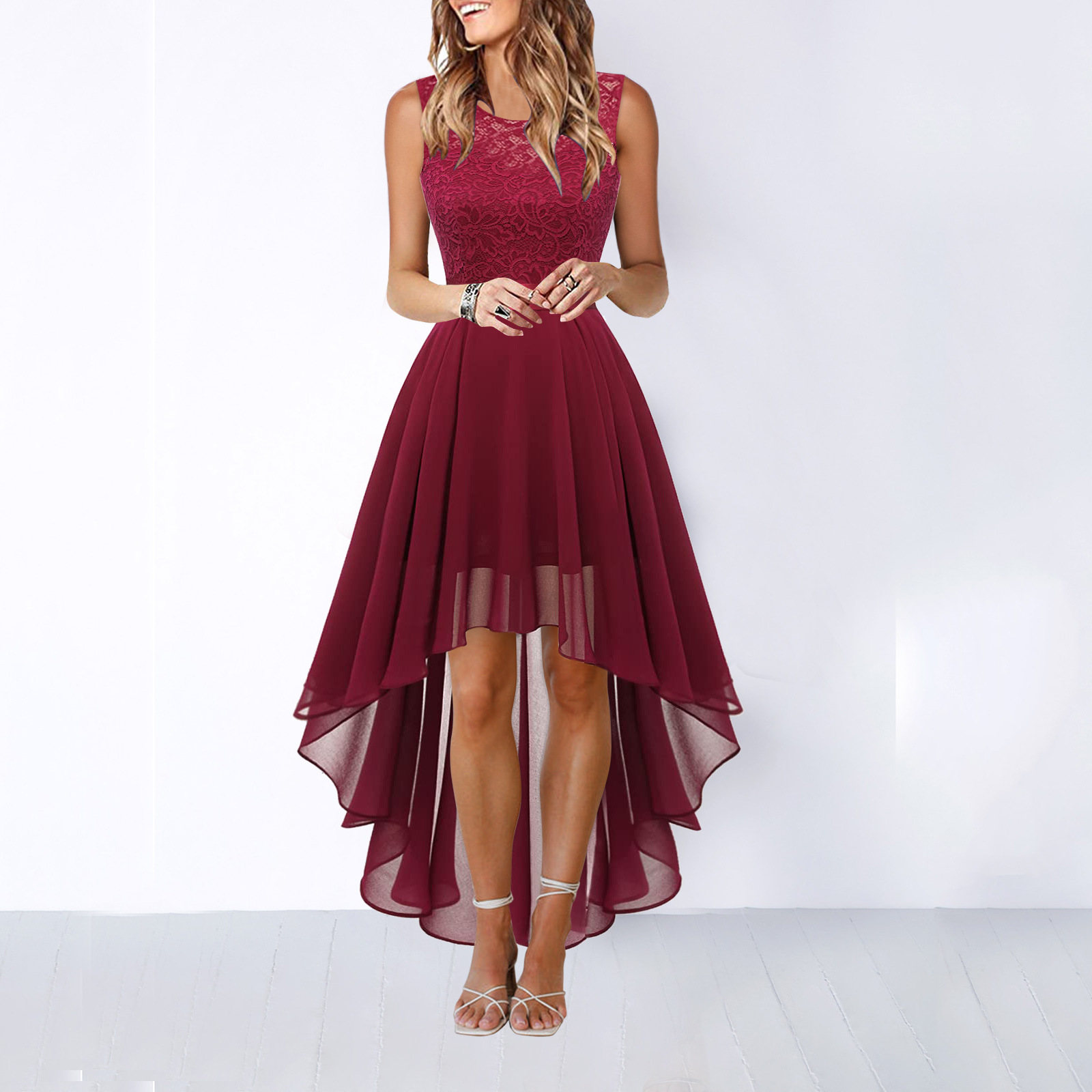 Alethea | Women's High-Low Lace Wedding Guest Dress