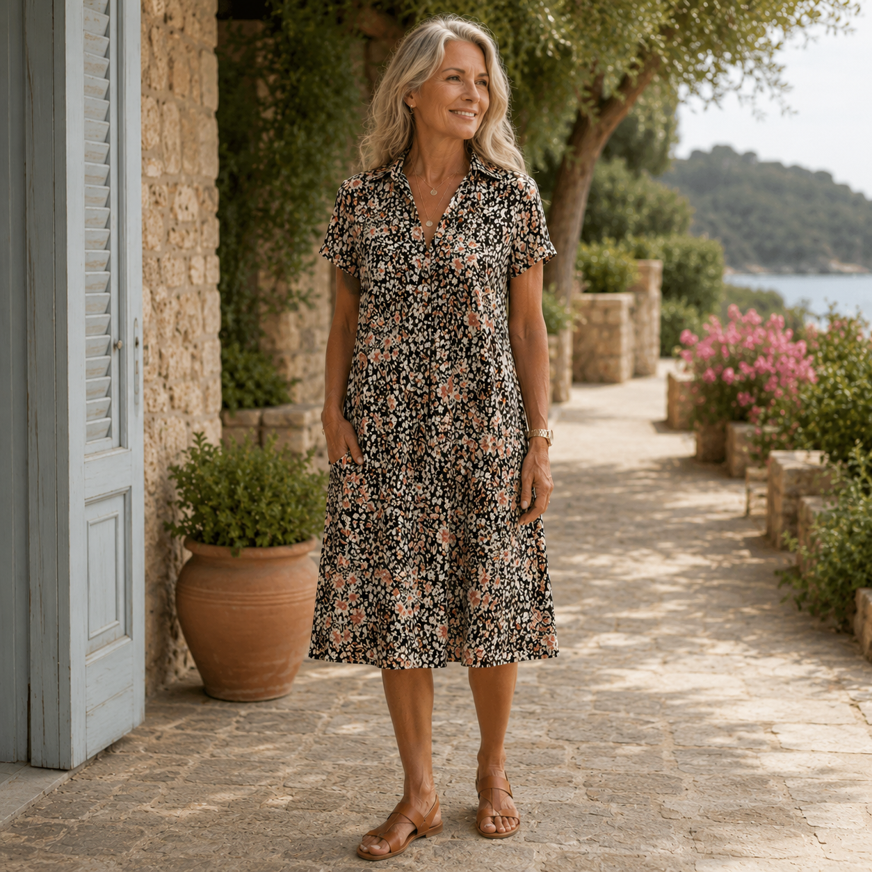 Bianca | Women's Lightweight Floral Midi Dress