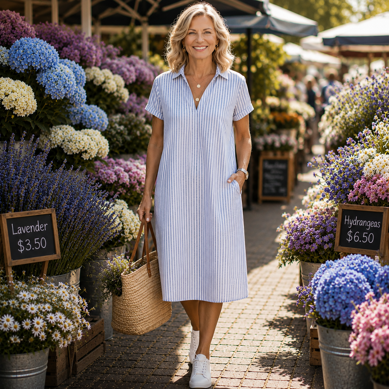 Bianca | Women's Lightweight Floral Midi Dress