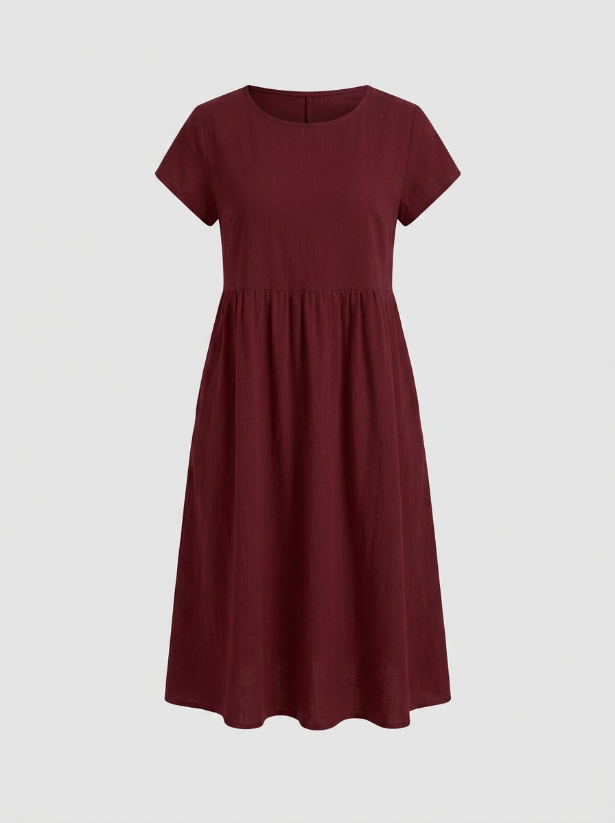 Mirabel | Cap Sleeve Cotton Midi Dress with Pockets