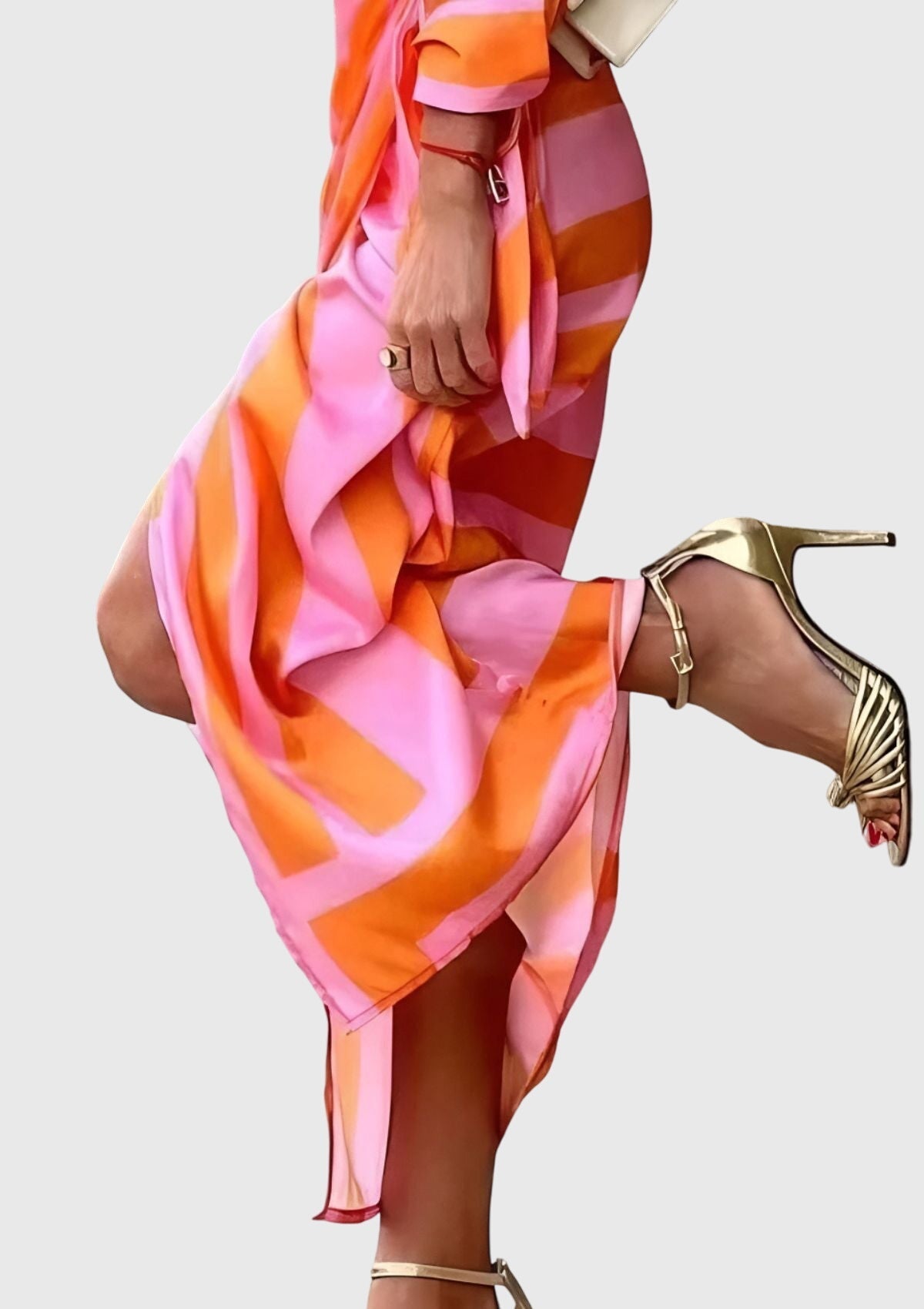 Everly Floral Wrap Dress for Women | Elegant Print Midi V Neck