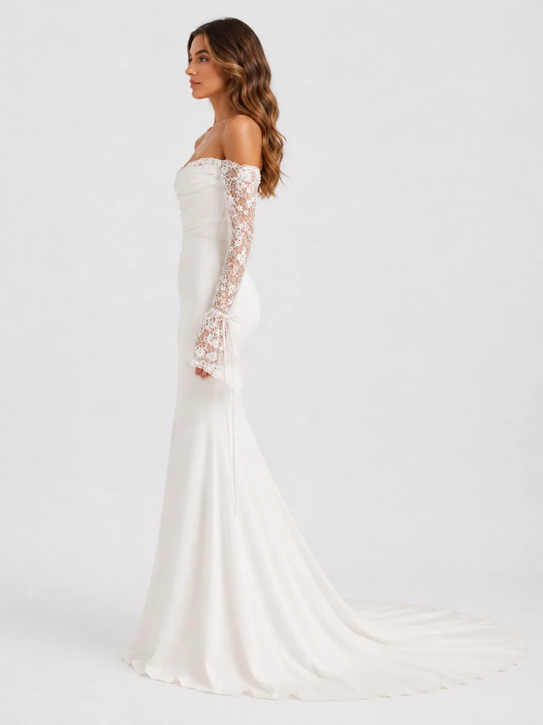 Adriana | Women's Off-the-Shoulder Lace Mermaid Wedding Dress