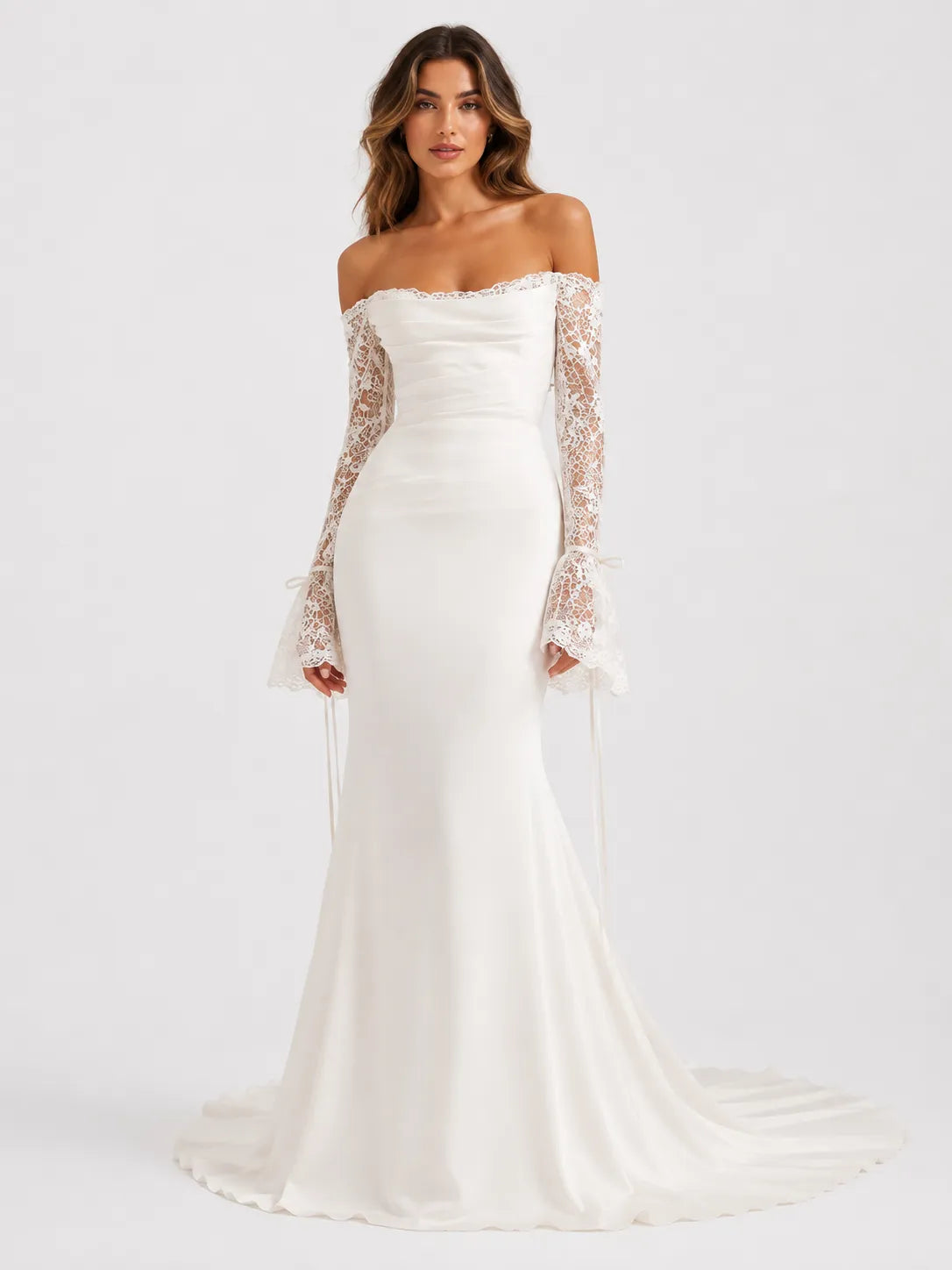 Adriana | Women's Off-the-Shoulder Lace Mermaid Wedding Dress