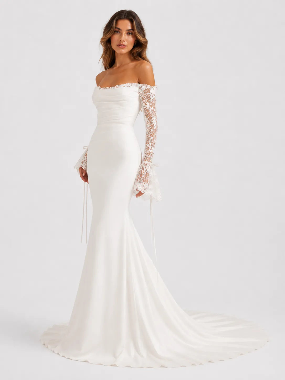 Adriana | Women's Off-the-Shoulder Lace Mermaid Wedding Dress