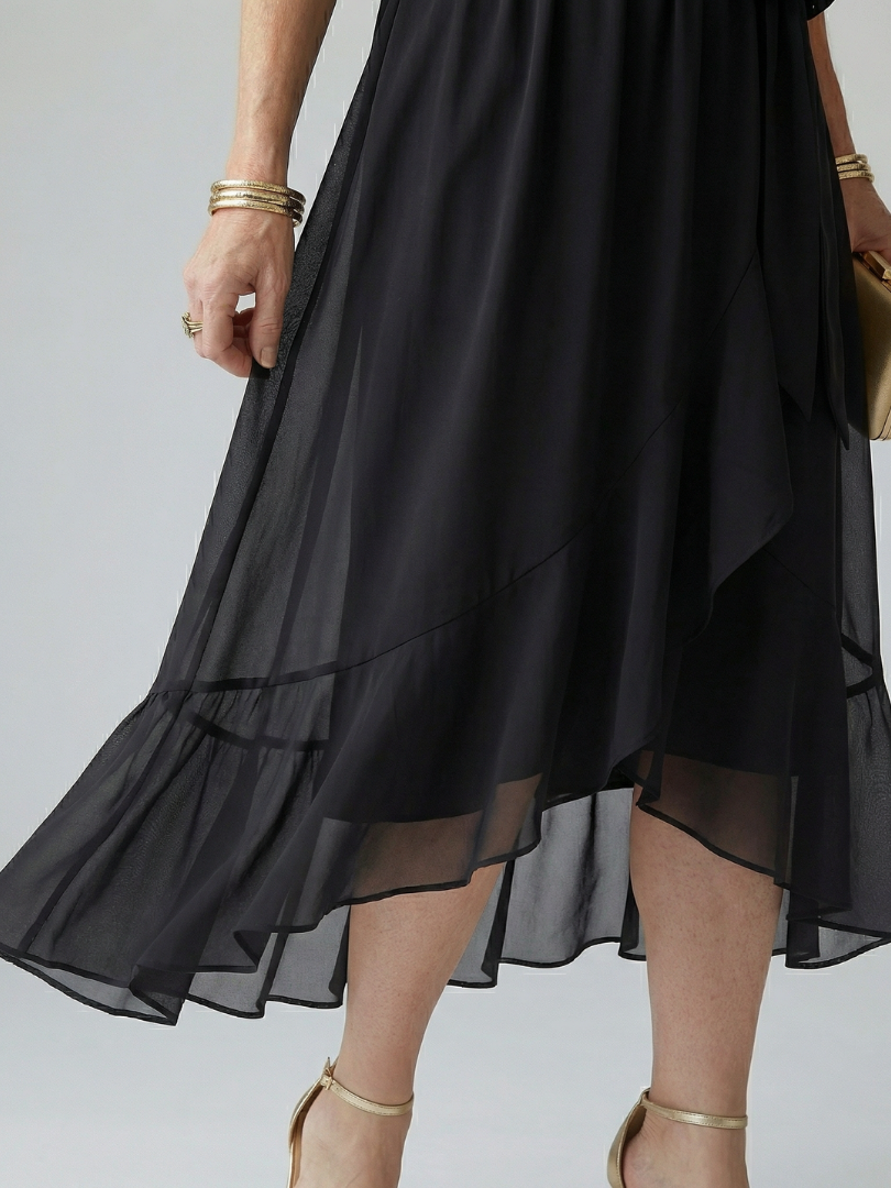 Elric | Women's Draped Tie-Waist Midi Dress